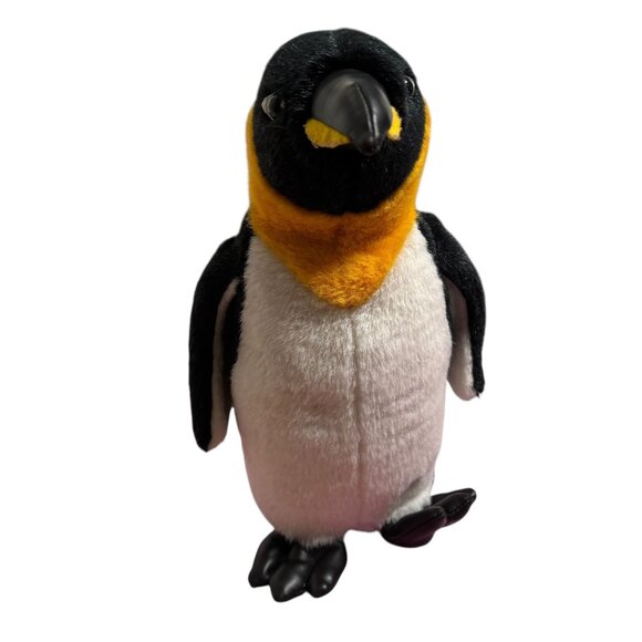 Emperor Penguin Plush Toy Fur Faux Leather Feet Stuffed Animal Plastic Eyes - Picture 2 of 5